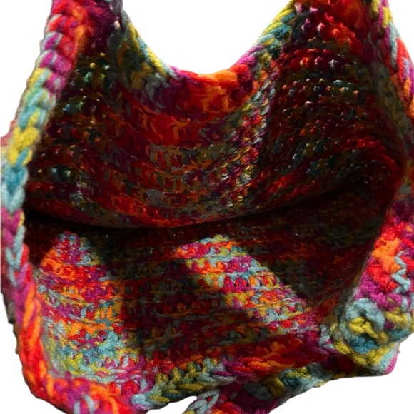 Vintage handcrafted multicolored Crochet handbag - Picture 7 of 7